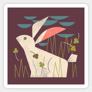 Rabbit and Clover Magnet